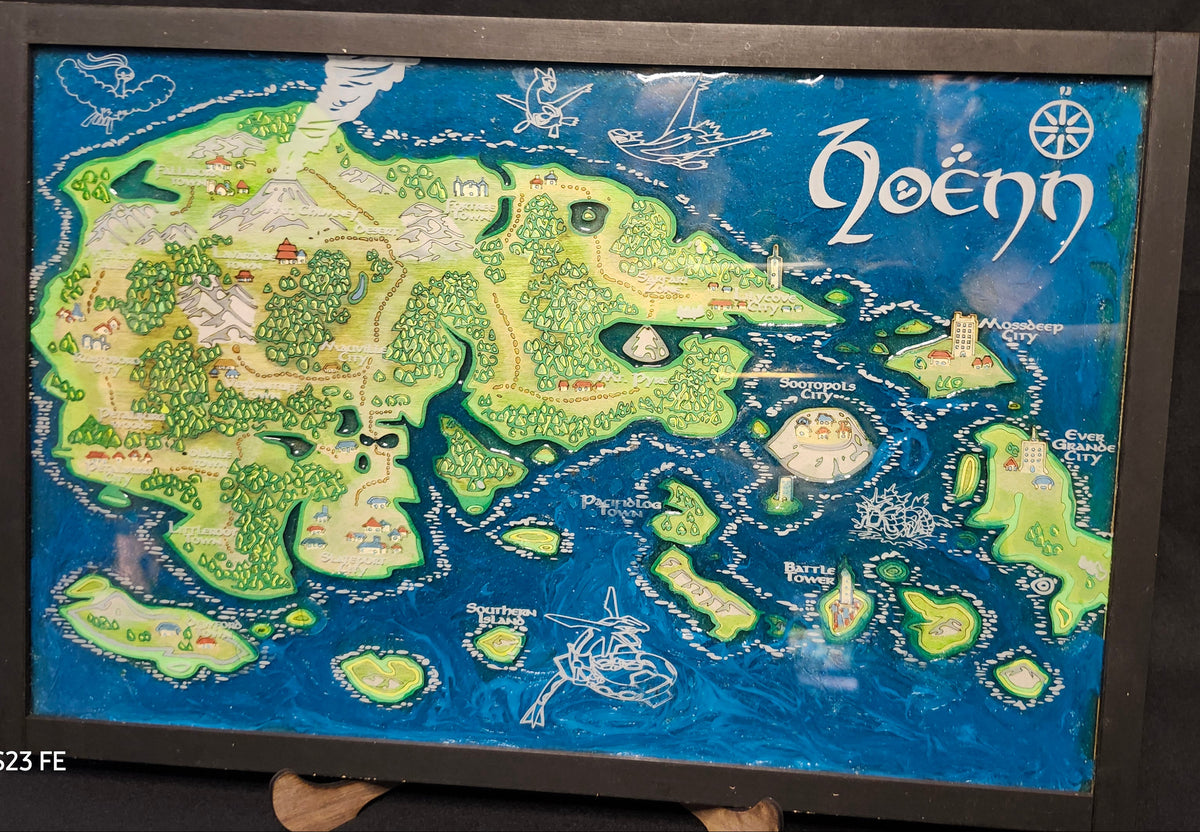 Pokemon map of the island Hoenn